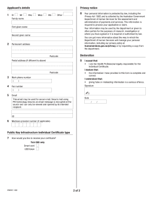 Application for Australian Government PKI Individual Certificate