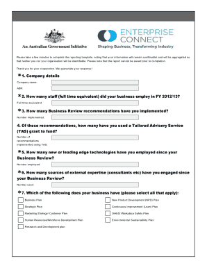 Business Review Reporting Template