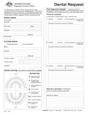 Dental Request for Prior Approval for Treatment or Referral to a Specialist