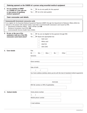 Carer’s Claim Form - EMEP