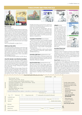 Australians in World War I Publications Order Form