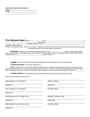 Florida Warranty Deed