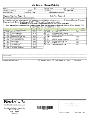 Nuclear Medicine Appointment Request Form