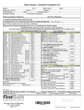 Moore Campus CT Appointment Request Form