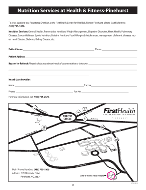Patient Referral Form for Nutrition Services