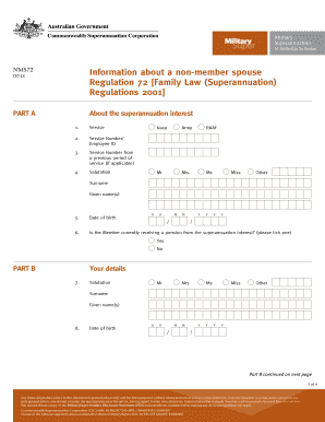 NMS72 Non-Member Spouse Information Form