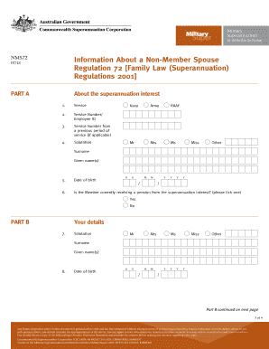 NMS72 Non-Member Spouse Information Form