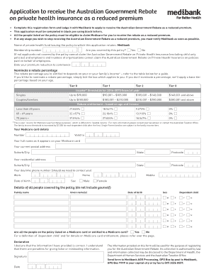 Australian Government Rebate Application