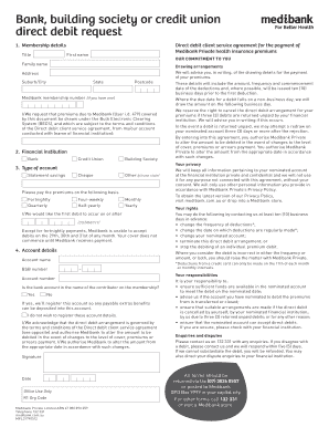 Medibank Direct Debit Request Form