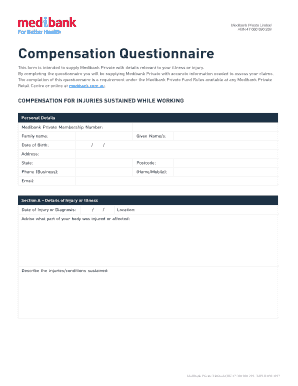 Medibank Compensation Questionnaire