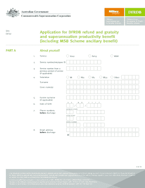 DFRDB Refund and Gratuity Application Form