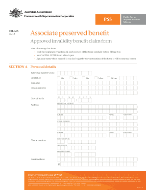 Associate Preserved Benefit Claim Form