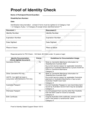 Proof of Identity Check Form