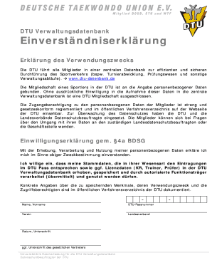 Einverständniserklärung
