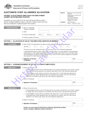 Electorate Staff Allowance Allocation Form