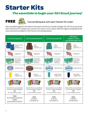 Girl Scout Starter Kit Order Form