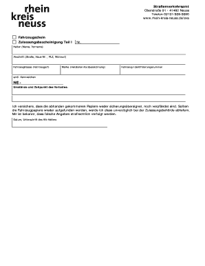 Anzeige des Verlustes der Zulassungsbescheinigung