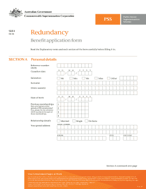 PSS Redundancy Benefit Application Form
