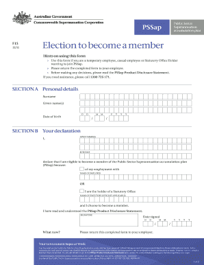 PSSap Membership Election Form
