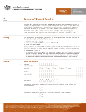 Student Pension Review Form