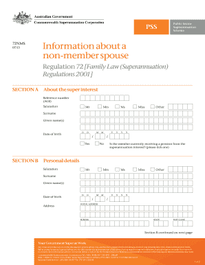 Australian Non-Member Spouse Superannuation Form
