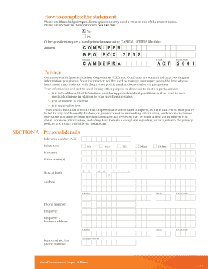 Confidential Medical and Personal Statement (CMAPS) Form