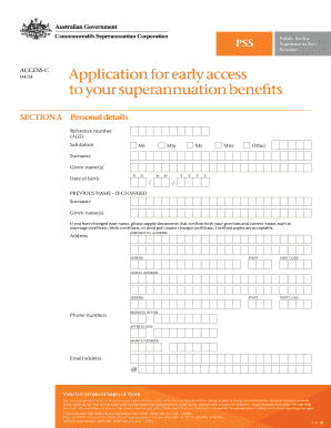 Early Access to Superannuation Benefits Form