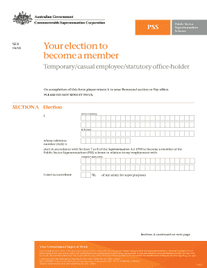 Public Sector Superannuation Election Form