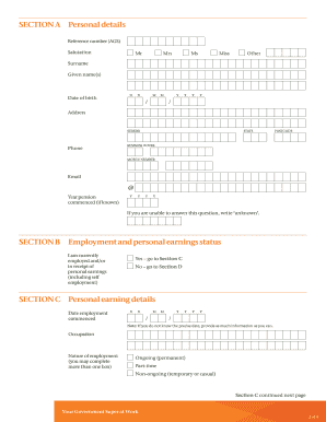 Invalidity Pensioner Employment and Earnings Declaration Form
