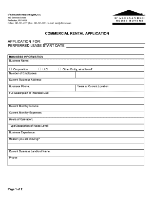 Commercial Rental Application