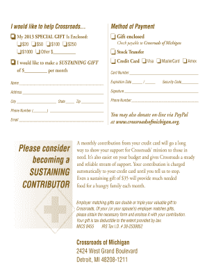Crossroads of Michigan Donation Form