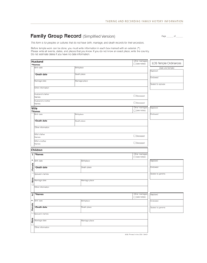 Family Group Record Simplified Version