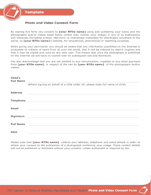 Photo and Video Consent Form