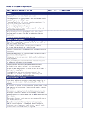 Apiary Biosecurity Checklist