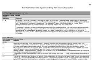 Model Work Health and Safety Regulations for Mining - Public Comment Response Form