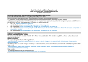 Model Work Health and Safety Regulations Comment Form