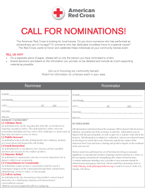 American Red Cross Community Hero Nomination Form