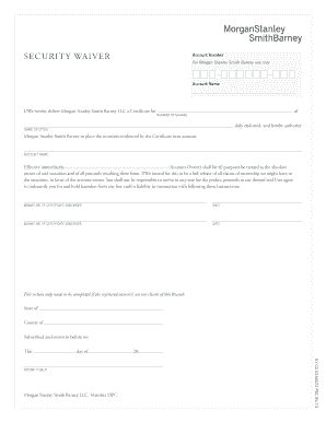 Security Waiver for Stock Transfer