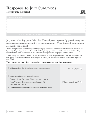 Response to Jury Summons