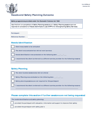 Domestic Violence Safety Planning Form