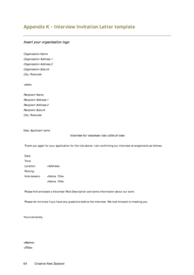 Confirming interview email - Appendix K Interview Invitation Letter template - creativenz govt