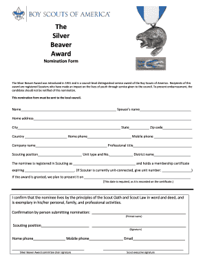 Silver Beaver Award Nomination Form