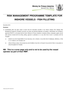 RISK MANAGEMENT PROGRAMME TEMPLATE FOR INSHORE VESSELS - foodsafety govt