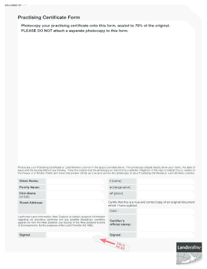 Practising Certificate Form
