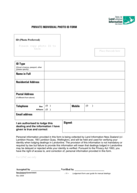 Private Individual Photo ID Form