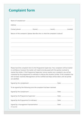 Complaint Form