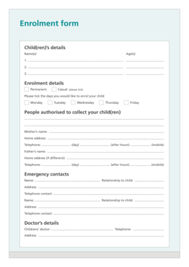 Child Enrolment Form