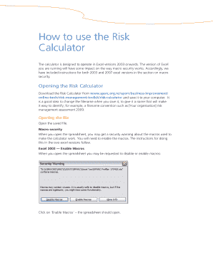 Fillable Online How to use the Risk Calculator Fax Email Print - pdfFiller