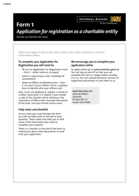 New Zealand Charitable Entity Registration Form