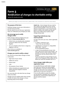 Charity Change Notification Form